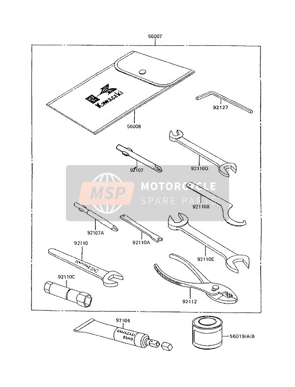 Kawasaki KLR600 1994 Herramientas para propietarios para un 1994 Kawasaki KLR600