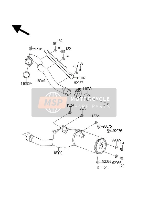 Kawasaki KLX300R 2003 Muffler for a 2003 Kawasaki KLX300R