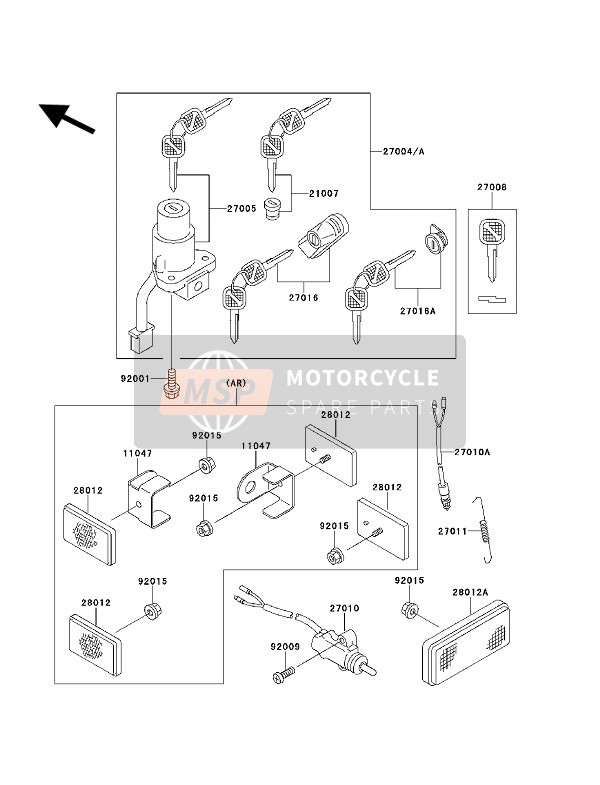 Kawasaki KLX650 1994 Ignition Switch for a 1994 Kawasaki KLX650