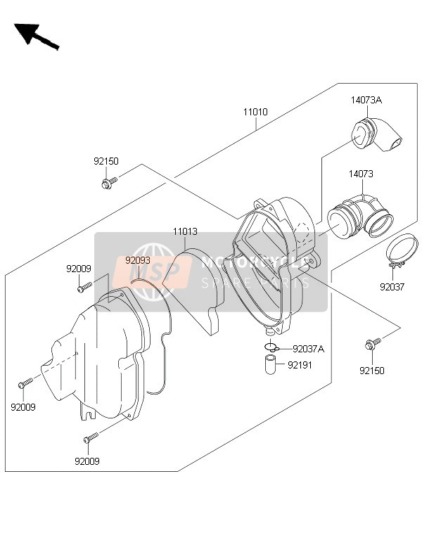 Kawasaki KLX110 2015 Air Cleaner for a 2015 Kawasaki KLX110