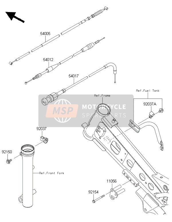 540050026, CABLE-BRAKE, Kawasaki, 0