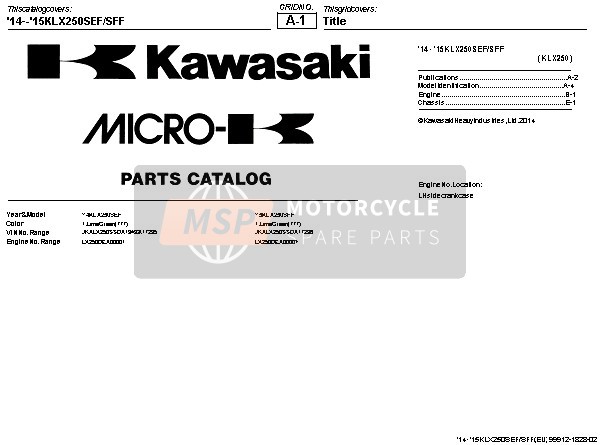 Kawasaki KLX250 2015 Titel für ein 2015 Kawasaki KLX250