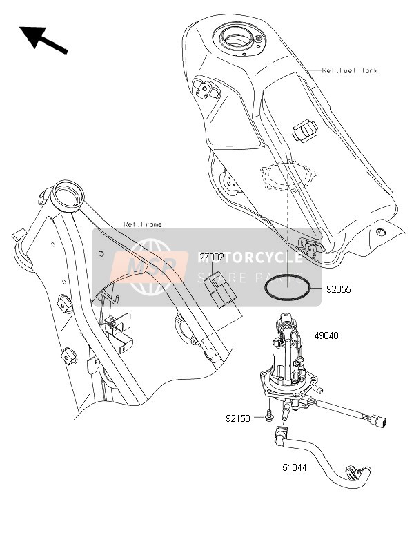 Kawasaki KLX250 2015 Fuel Pump for a 2015 Kawasaki KLX250