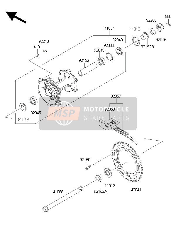 921520735, Collar,Rr Axle,Rh,L=20, Kawasaki, 0