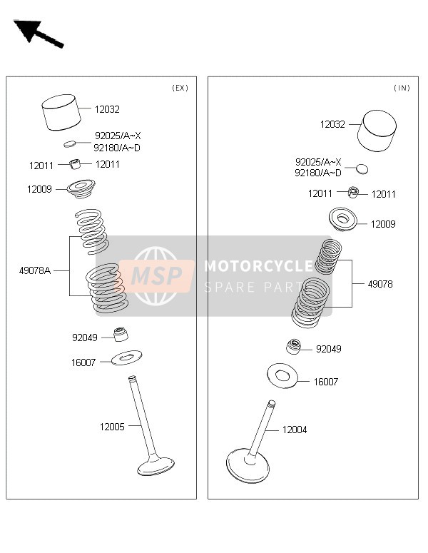 Kawasaki KLX450R  2015 Valves for a 2015 Kawasaki KLX450R 