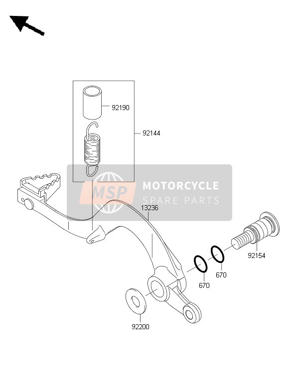 921541431, Bolt,Brake Pedal KLX140BEF, Kawasaki, 0