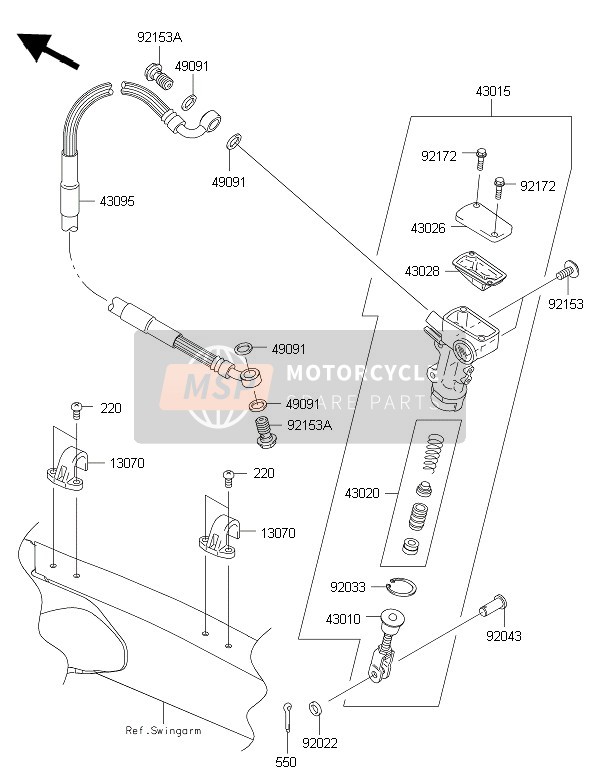 430150168, CYLINDER-ASSY-MASTER, Kawasaki, 2