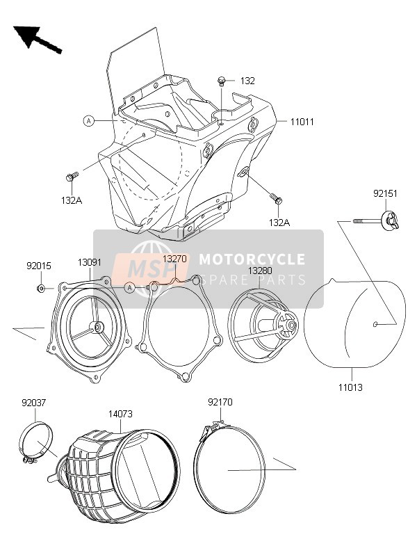 110111612, CASE-AIR Filter, Kawasaki, 0