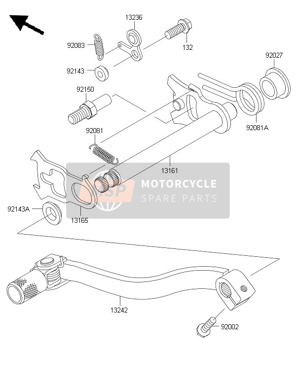 Kawasaki KX85-LW 2015 Gear Change Mechanism for a 2015 Kawasaki KX85-LW