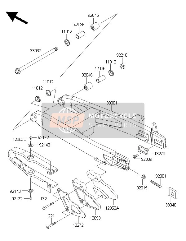 Kawasaki KX85-LW 2015 Swing Arm for a 2015 Kawasaki KX85-LW