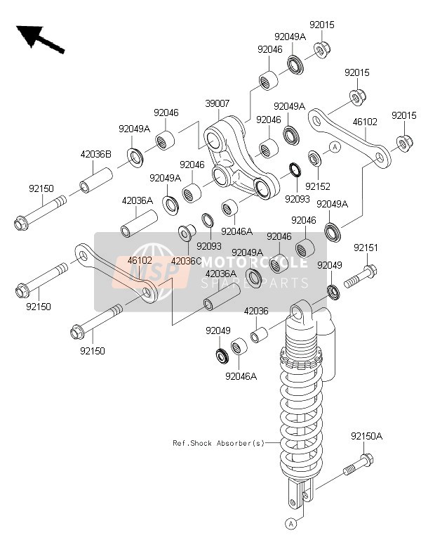 921511413, Bolt, Flanged, 10X45, Kawasaki, 0