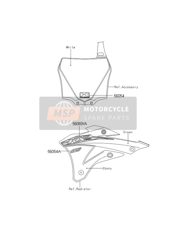 Kawasaki KX85-LW 2015 Decals for a 2015 Kawasaki KX85-LW