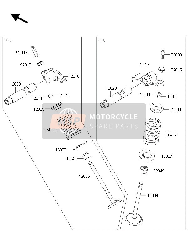 Kawasaki D-TRACKER 150 2016 Valves for a 2016 Kawasaki D-TRACKER 150