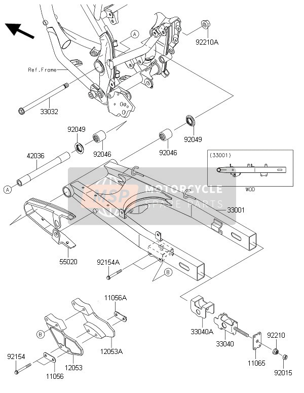 Kawasaki D-TRACKER 150 2016 Swing Arm for a 2016 Kawasaki D-TRACKER 150