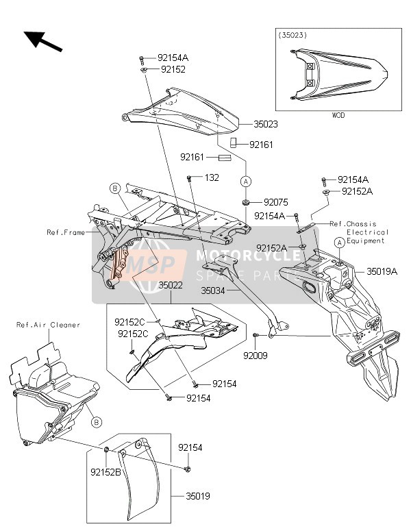 921522729, Collar KLX150C9F, Kawasaki, 0