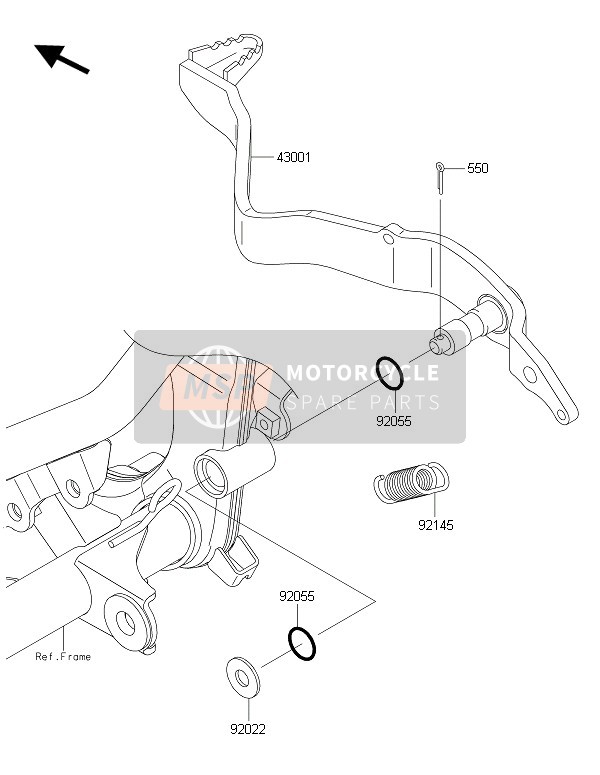 Kawasaki D-TRACKER 150 2016 Brake Pedal for a 2016 Kawasaki D-TRACKER 150