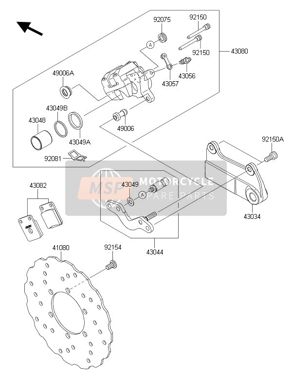 430340125, HOLDER-BRAKE,Rr, Kawasaki, 0