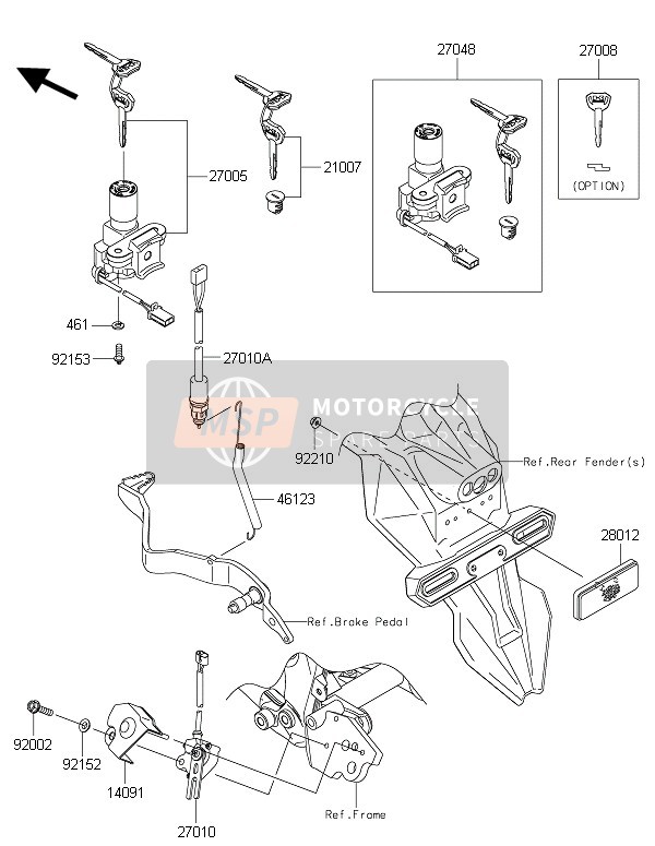 270100106, Switch,Rear Brake, Kawasaki, 0