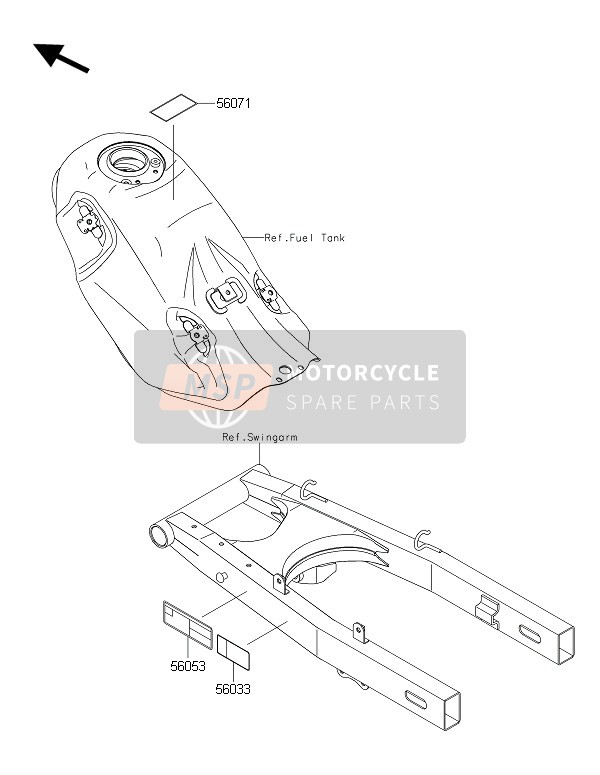 Kawasaki D-TRACKER 150 2016 Labels for a 2016 Kawasaki D-TRACKER 150