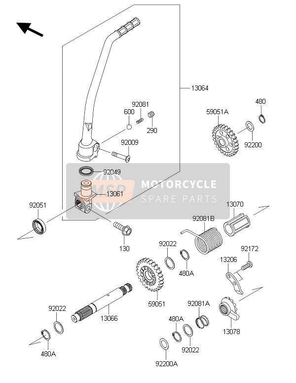 920811276, Spring,Kick Starter, Kawasaki, 1