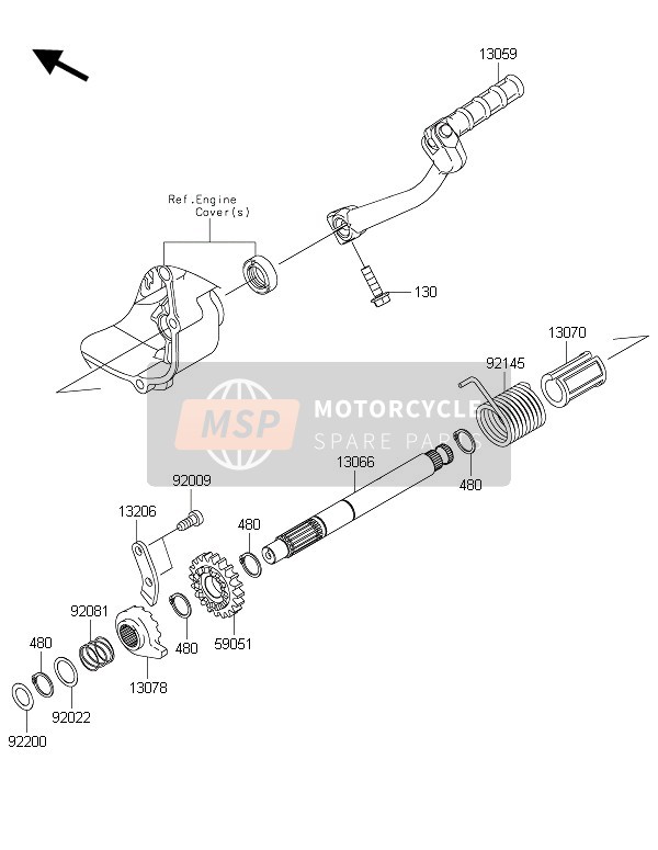 Kawasaki KLX110 2016 KICKSTARTER-MECHANISMUS für ein 2016 Kawasaki KLX110