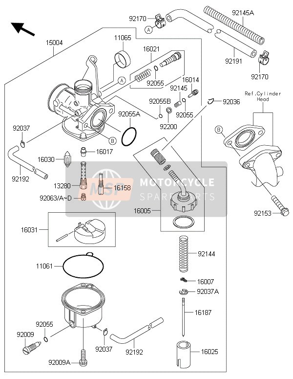 Kawasaki KLX110 2016 Carburateur pour un 2016 Kawasaki KLX110