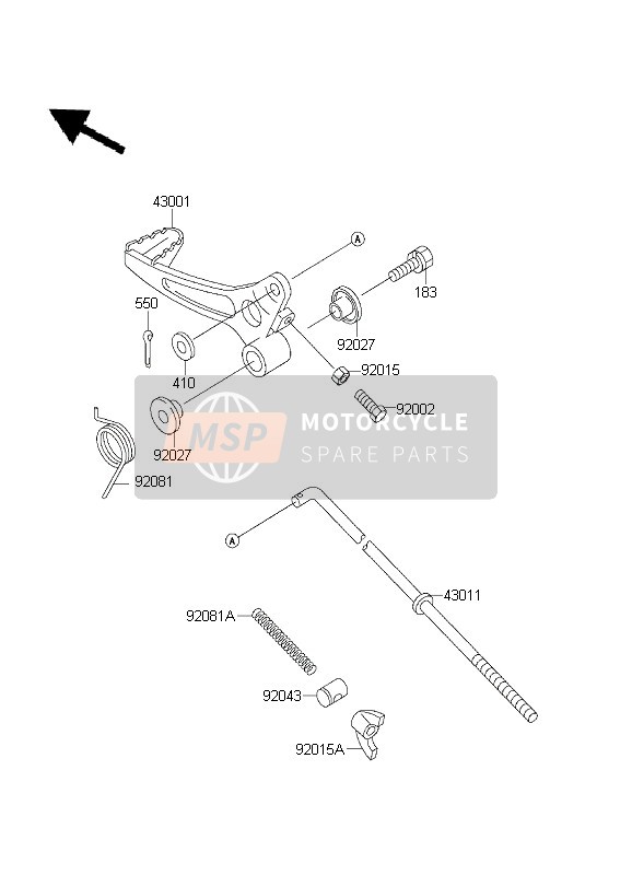 Kawasaki KX60 2003 BREMSPEDAL für ein 2003 Kawasaki KX60