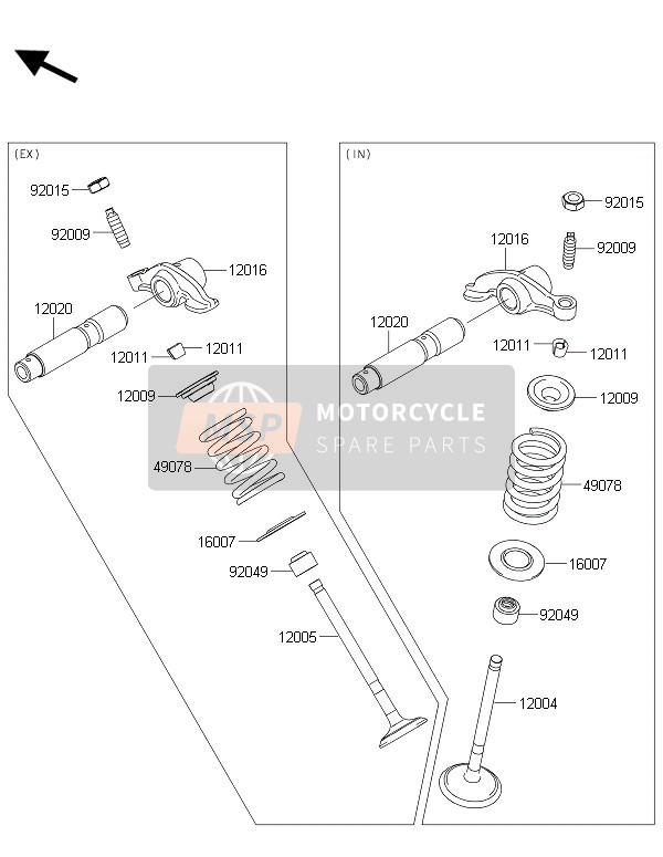 Kawasaki KLX125 2016 VENTIL(E) für ein 2016 Kawasaki KLX125