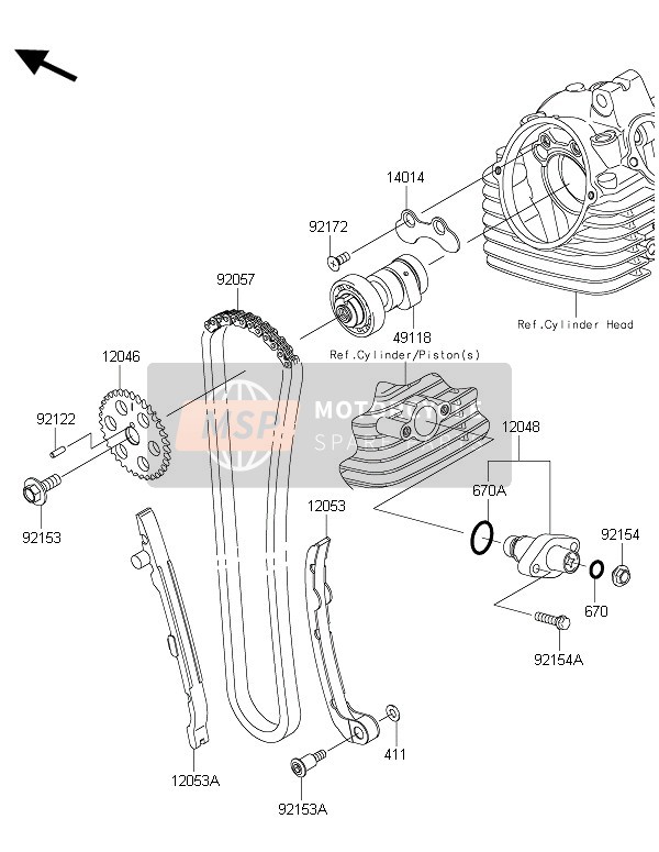 Kawasaki KLX125 2016 Árbol De Levas(S) & Tensor para un 2016 Kawasaki KLX125