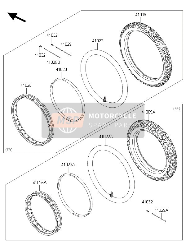 Kawasaki KLX125 2016 Tyres for a 2016 Kawasaki KLX125