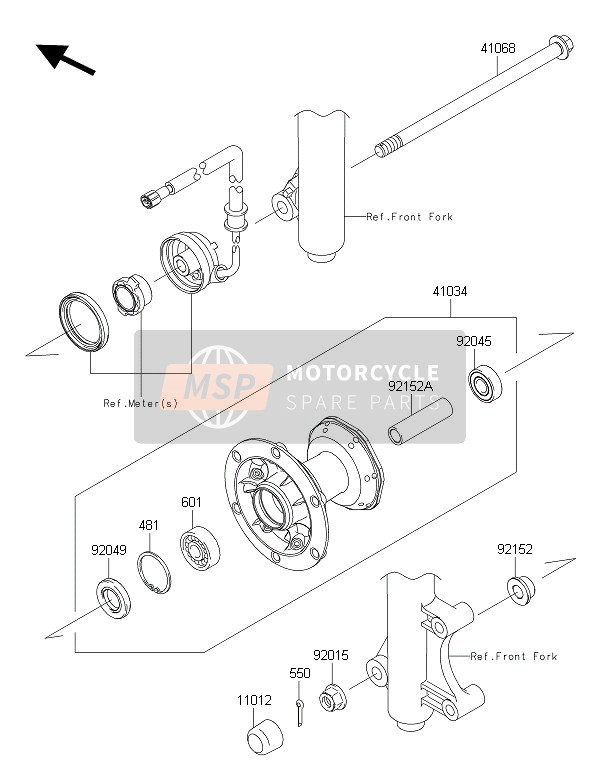 Kawasaki KLX125 2016 Front Hub for a 2016 Kawasaki KLX125