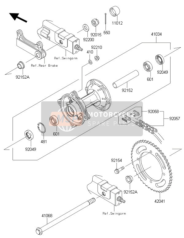 Kawasaki KLX125 2016 Rear Hub for a 2016 Kawasaki KLX125