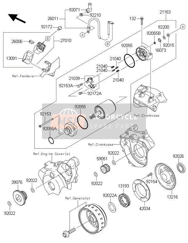 Kawasaki KLX250 2016 Motor de arranque para un 2016 Kawasaki KLX250