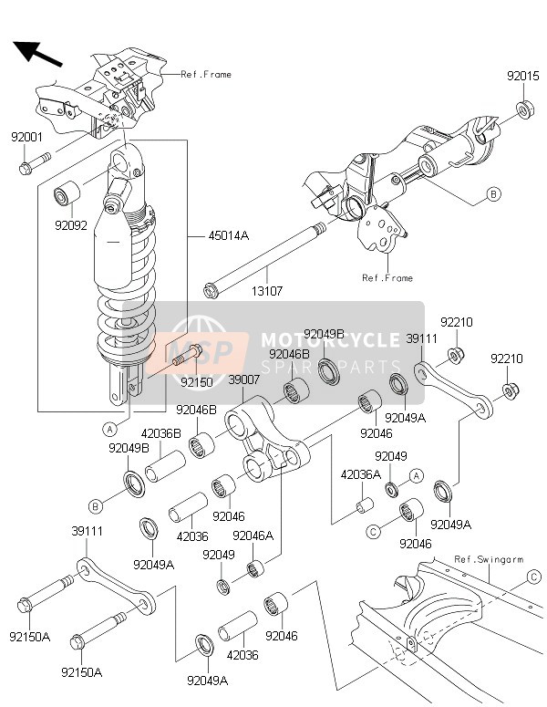 Kawasaki KLX250 2016 Suspension & Shock Absorber for a 2016 Kawasaki KLX250