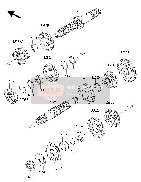 Kawasaki KLX450R  2016 Transmission for a 2016 Kawasaki KLX450R 