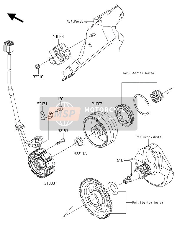 Kawasaki KLX450R  2016 Generator for a 2016 Kawasaki KLX450R 