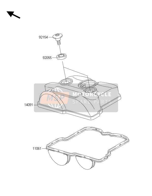 Kawasaki KX250F 2016 Coperchio della testata del cilindro per un 2016 Kawasaki KX250F