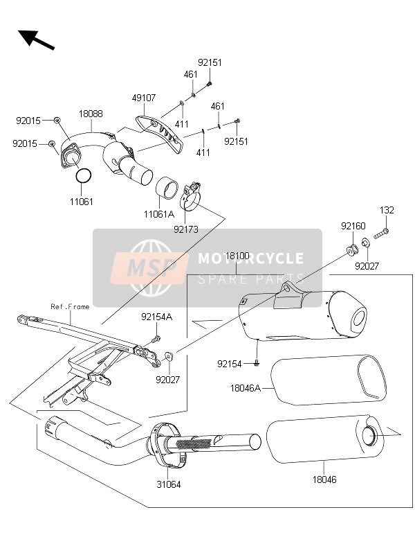 Kawasaki KX250F 2016 Muffler(S) for a 2016 Kawasaki KX250F