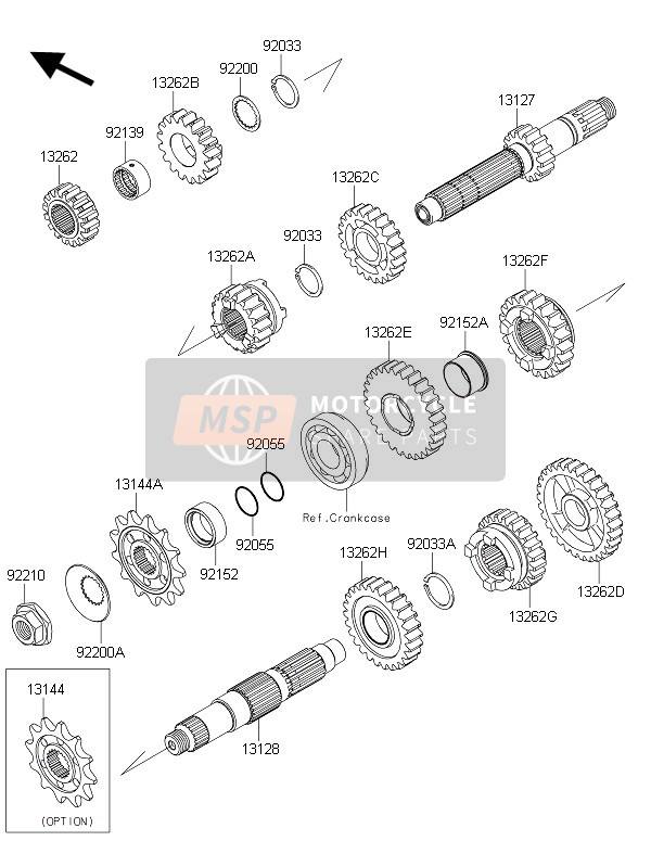 Kawasaki KX250F 2016 Transmission pour un 2016 Kawasaki KX250F