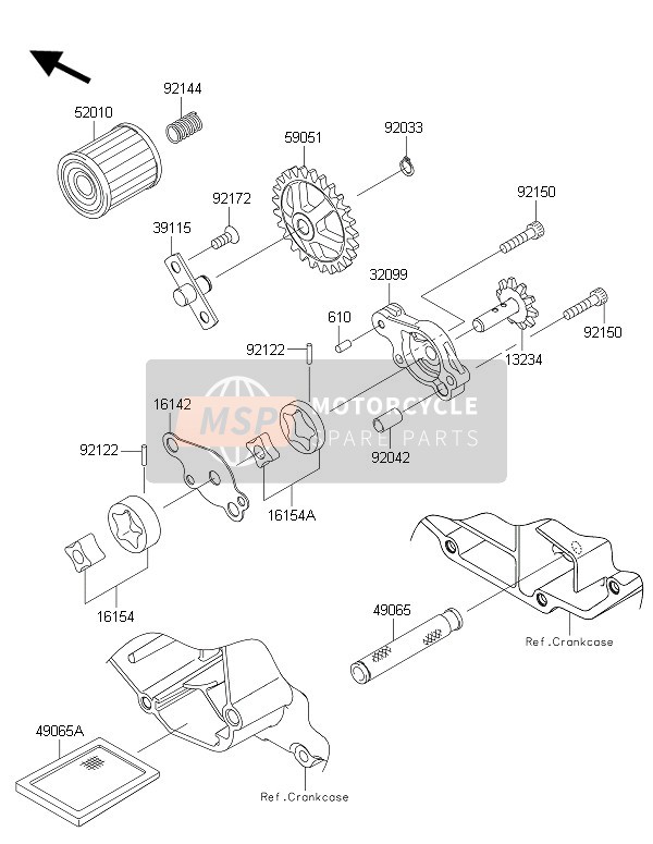 Kawasaki KX250F 2016 Oil Pump for a 2016 Kawasaki KX250F