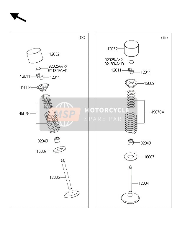 Kawasaki KX450F 2016 Valves for a 2016 Kawasaki KX450F