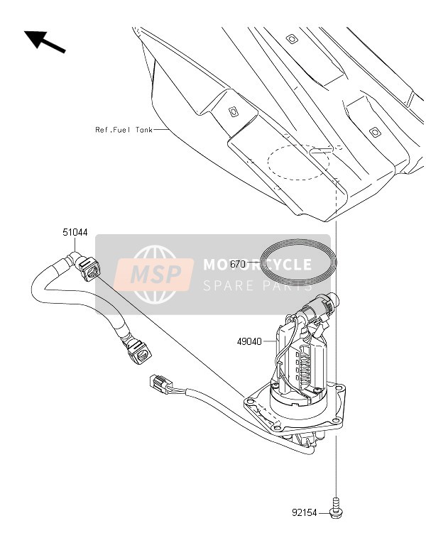 Kawasaki KX450F 2016 Fuel Pump for a 2016 Kawasaki KX450F