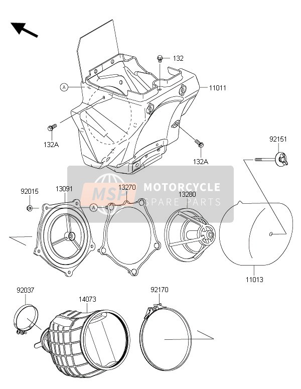 Kawasaki KX85-LW 2016 Luchtfilter voor een 2016 Kawasaki KX85-LW