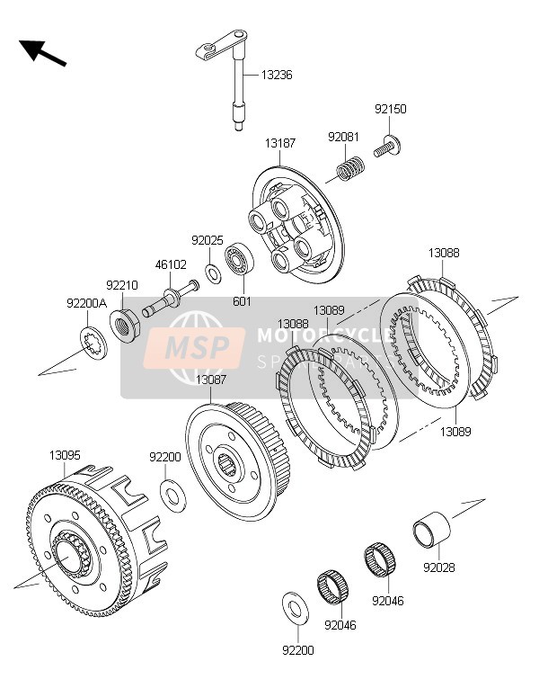 Kawasaki KX85-LW 2016 Embrayage pour un 2016 Kawasaki KX85-LW