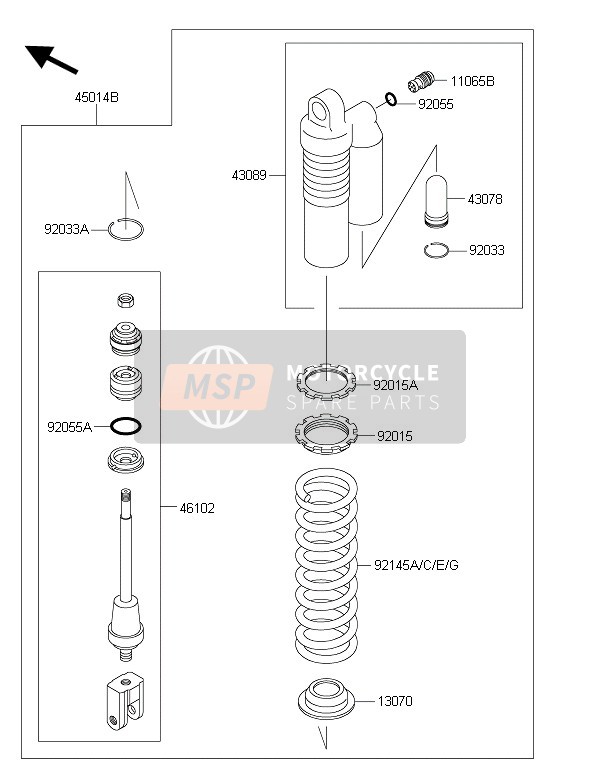 Kawasaki KX85-LW 2016 Ammortizzatore(S) per un 2016 Kawasaki KX85-LW