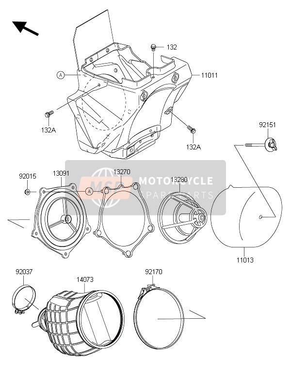 Kawasaki KX85-SW 2016 Filtro dell'aria per un 2016 Kawasaki KX85-SW