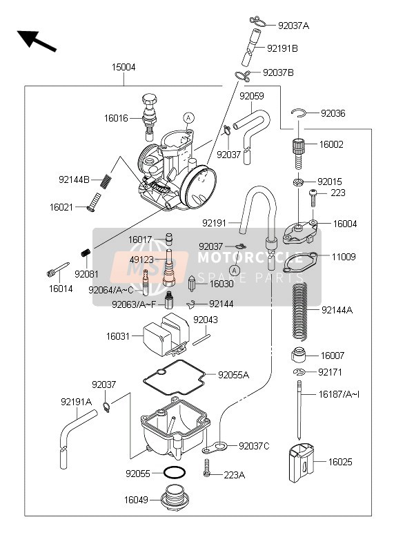 Kawasaki KX85-SW 2016 Carburateur voor een 2016 Kawasaki KX85-SW