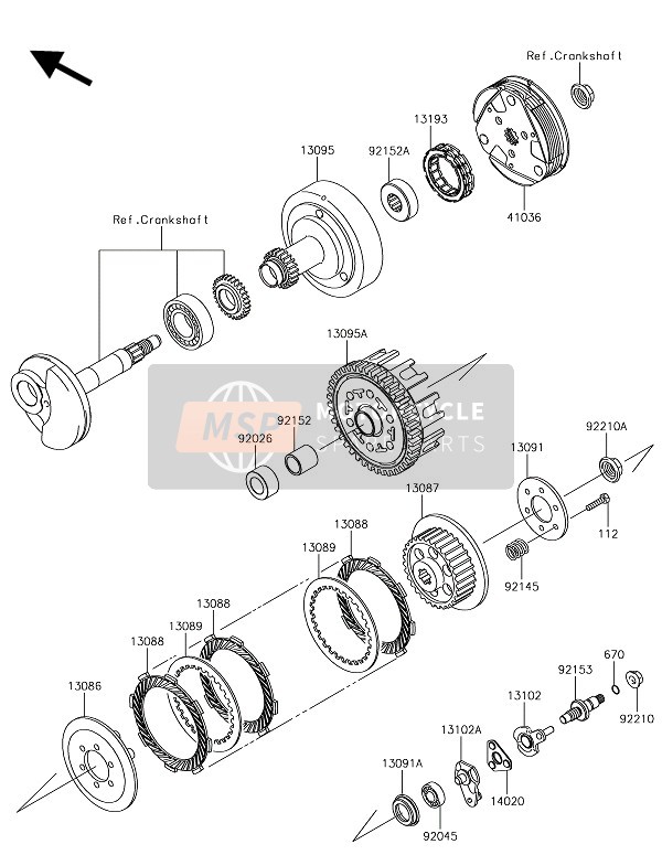 Kawasaki KLX110 2017 Embrayage pour un 2017 Kawasaki KLX110