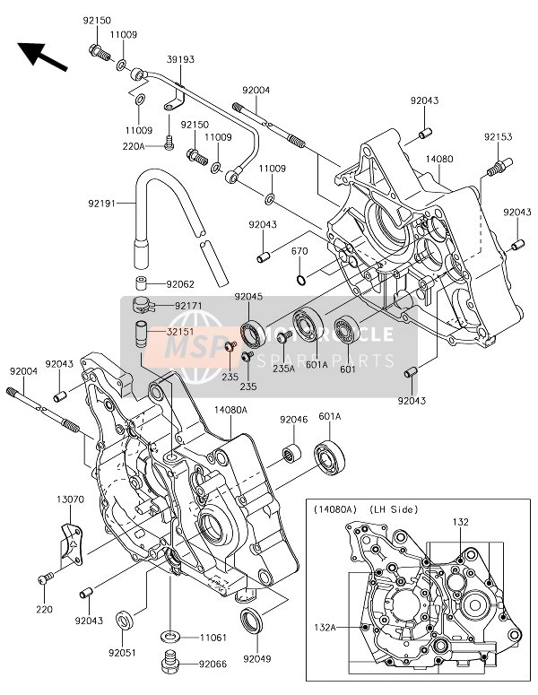 Kawasaki KLX110 2017 Carter pour un 2017 Kawasaki KLX110