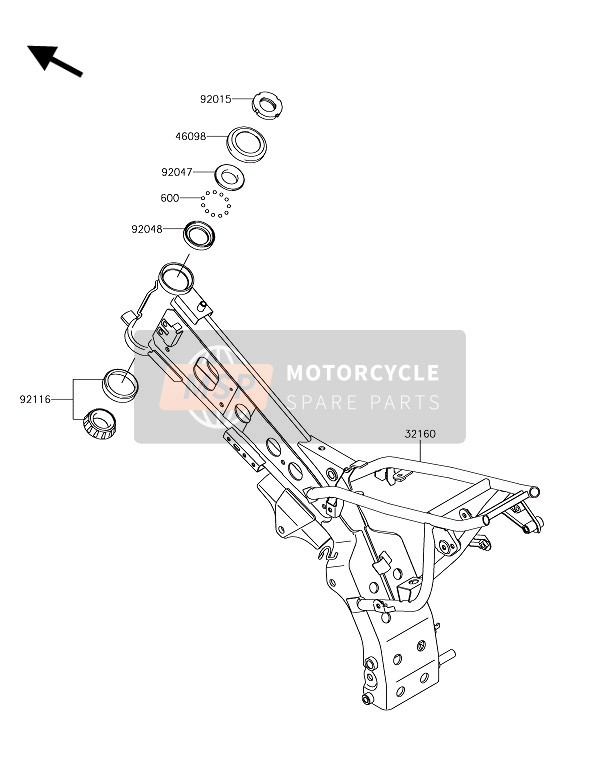 Kawasaki KLX110 2017 Frame for a 2017 Kawasaki KLX110